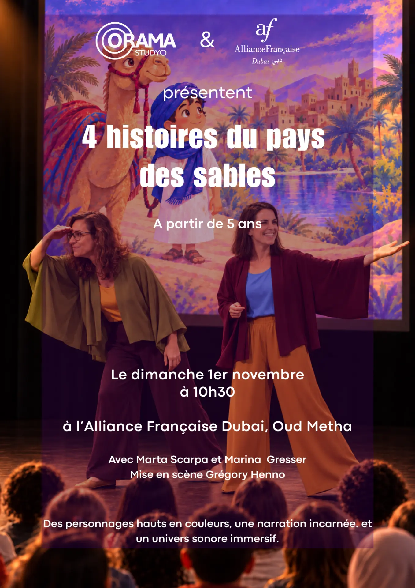 Poster for 4 histoires du pays des sables, with Marta Scarpa and Marina Gresser